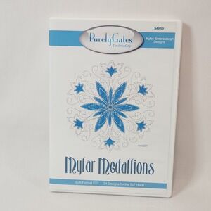 Purely Gates Mylar Medallions 2011 Embroidery Designs CD 24 Patterns 5x7 Hoop
